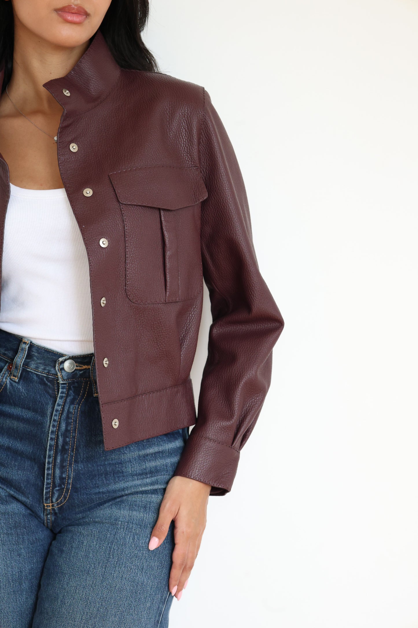 Red Wine Leather Jacket