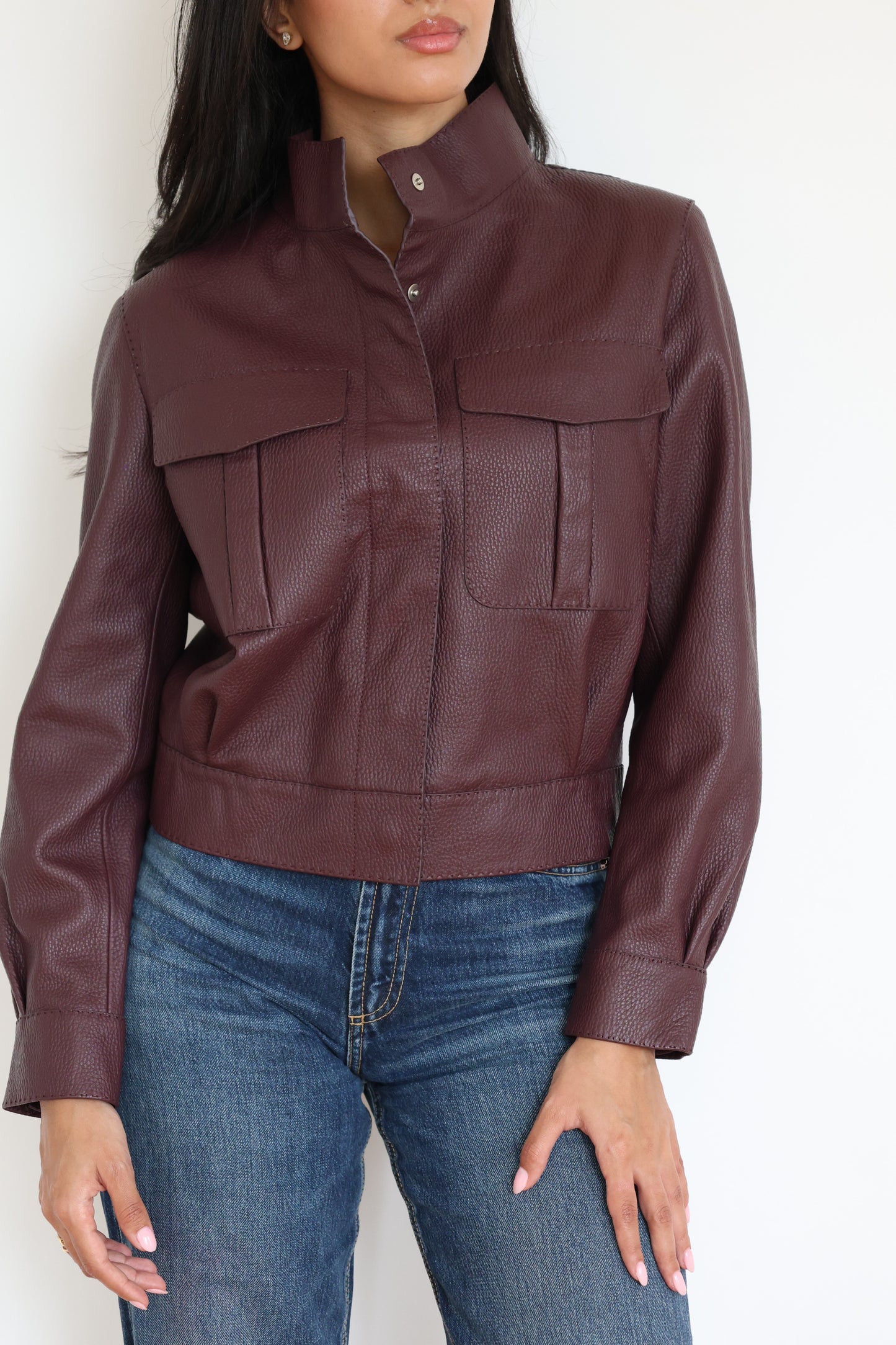 Red Wine Leather Jacket
