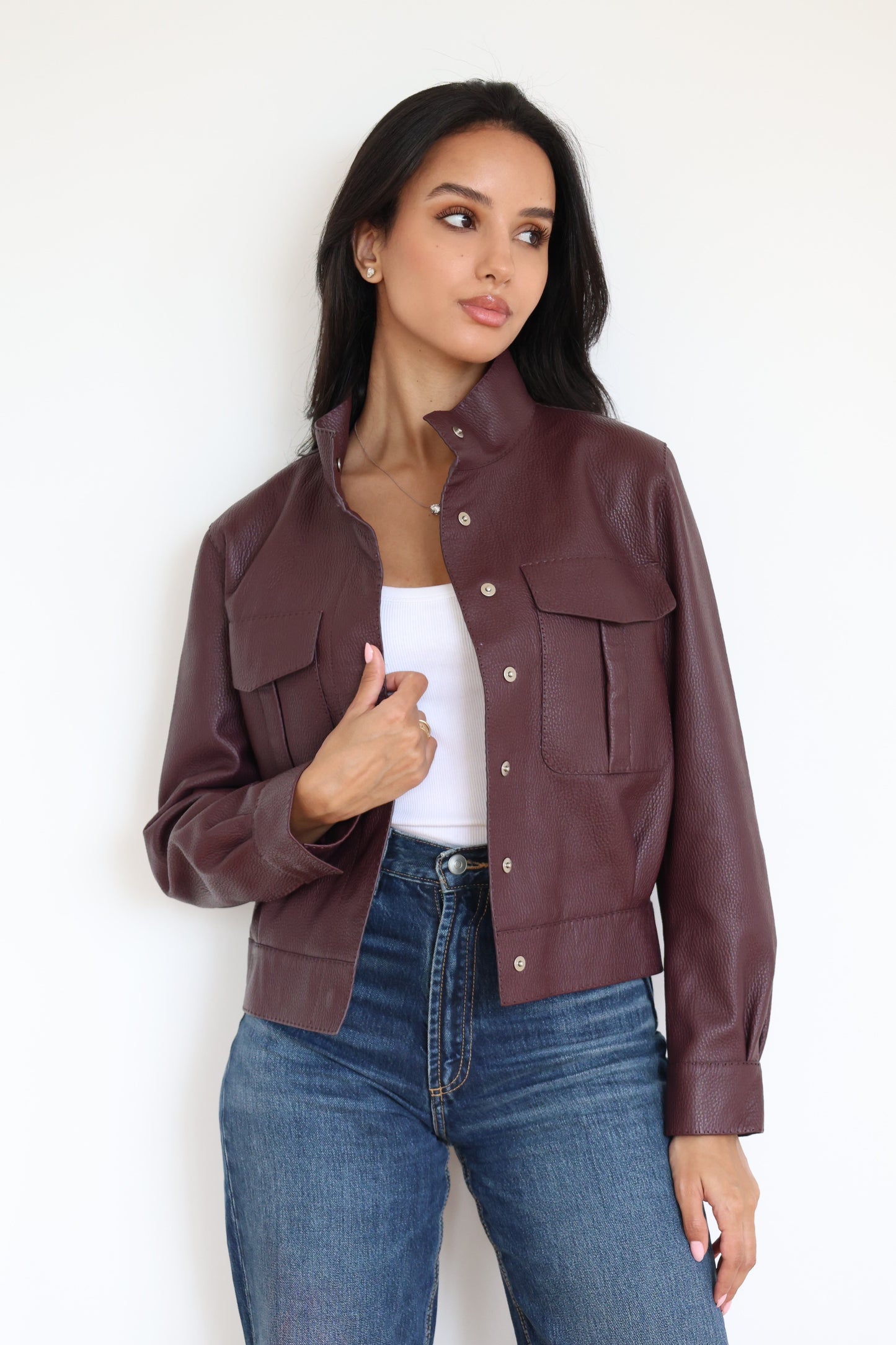 Red Wine Leather Jacket